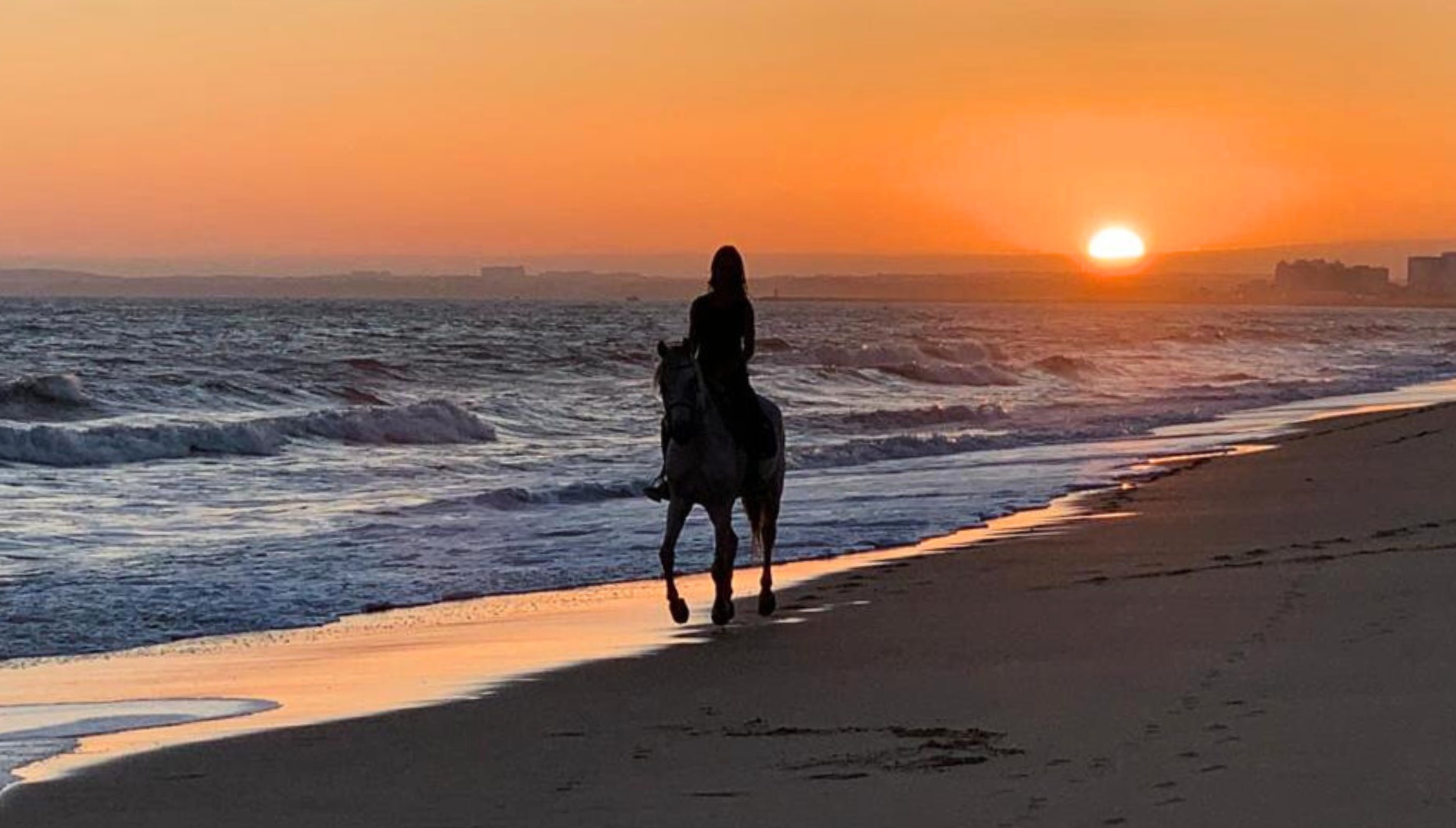 Sunset horse riding experience on the Algarve coast