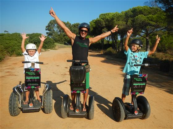 Family enjoying a Segway tour in Ria Formosa Algarve