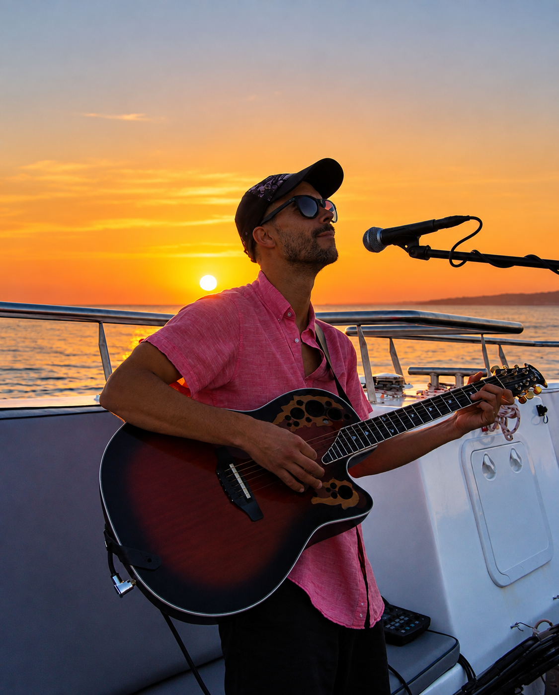 Live music during the Sunset Vibes catamaran cruise from Vilamoura